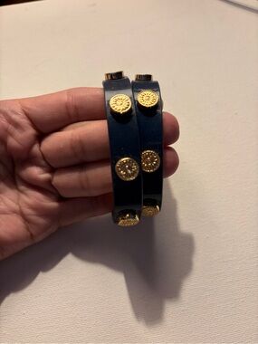 Tory Burch leather double wrap bracelet